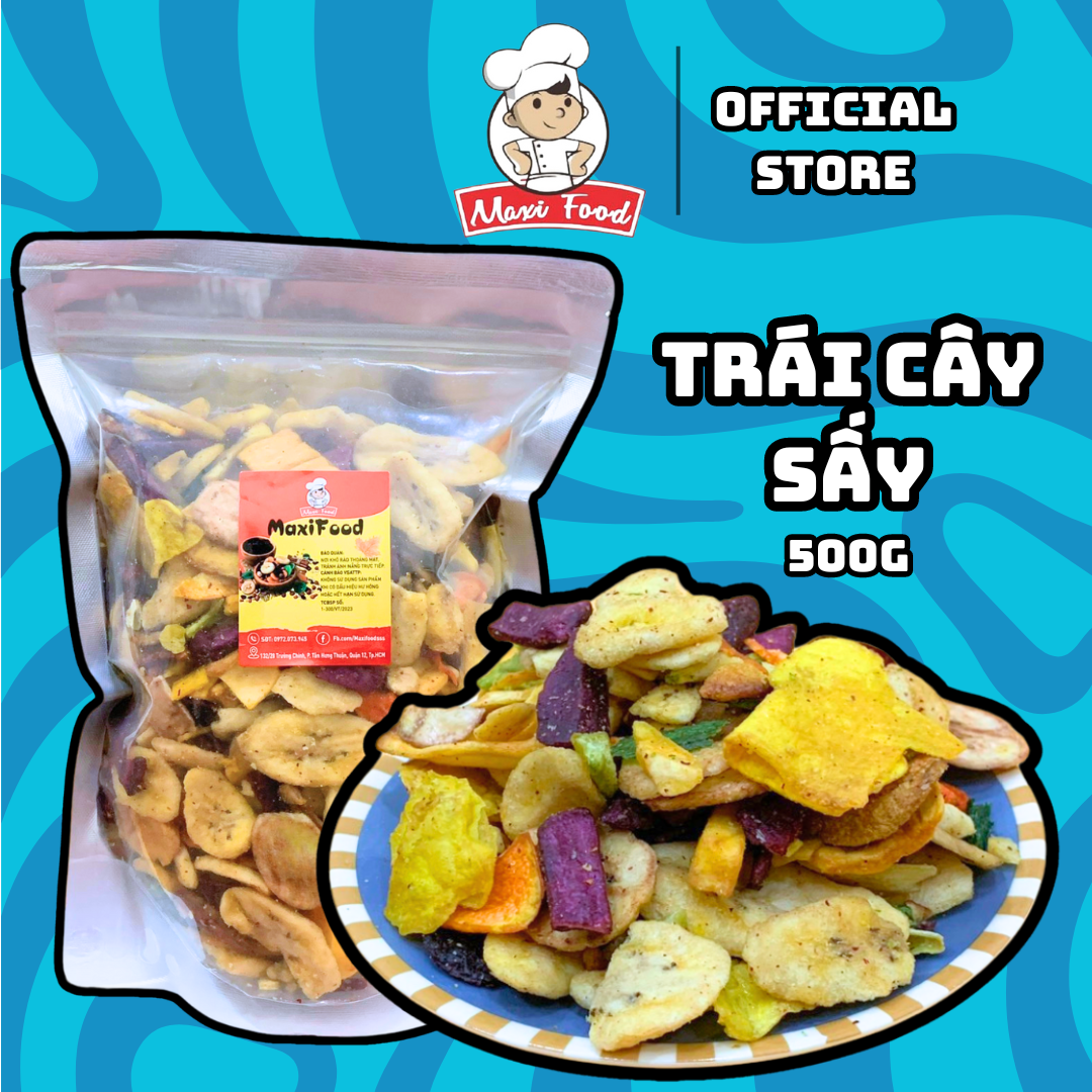 500g trái cây sấy thập cẩm hàng vụn maxifood