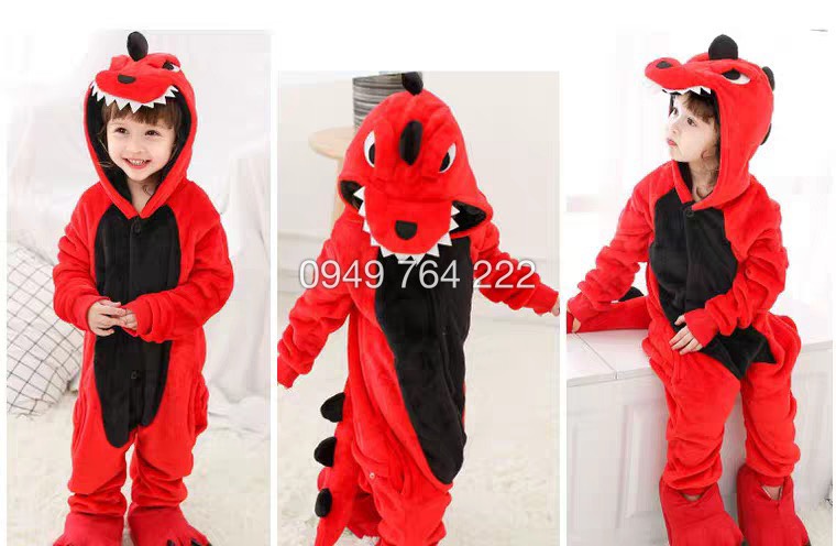 Bộ Đồ Thú Khủng Long Đỏ Trẻ Em 🏵️ Bộ Đồ Thú Giá Rẻ