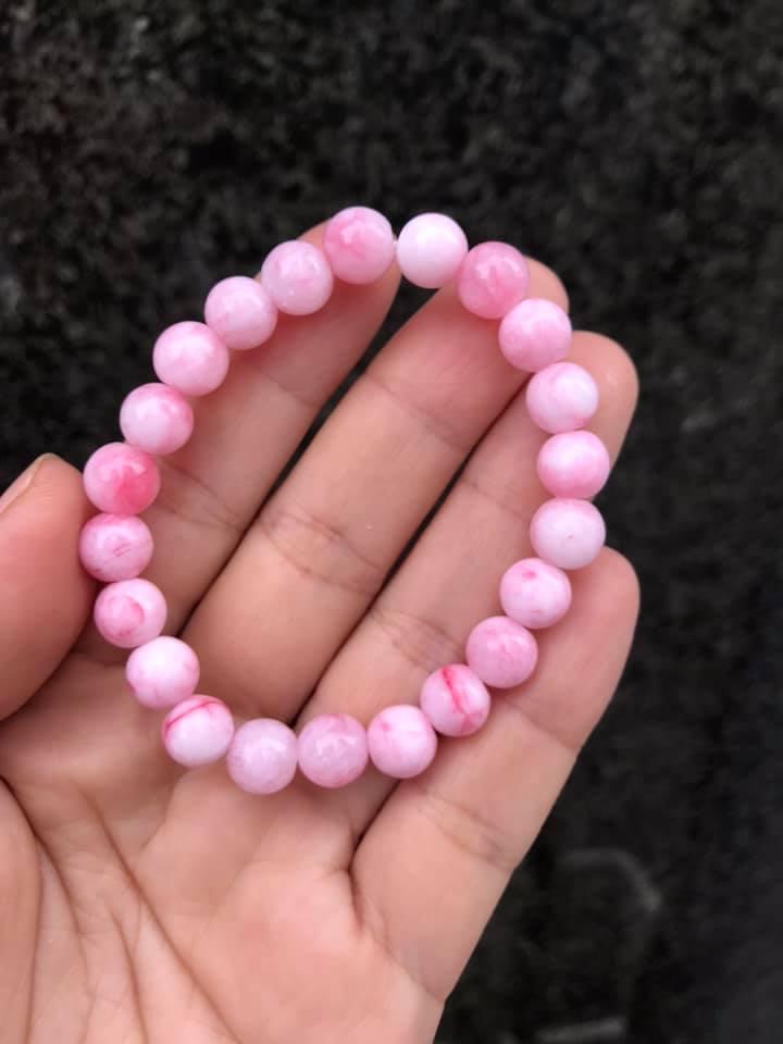 [HCM]VÒNG TAY ĐÁ MÃ NÃO HỒNG 8LY