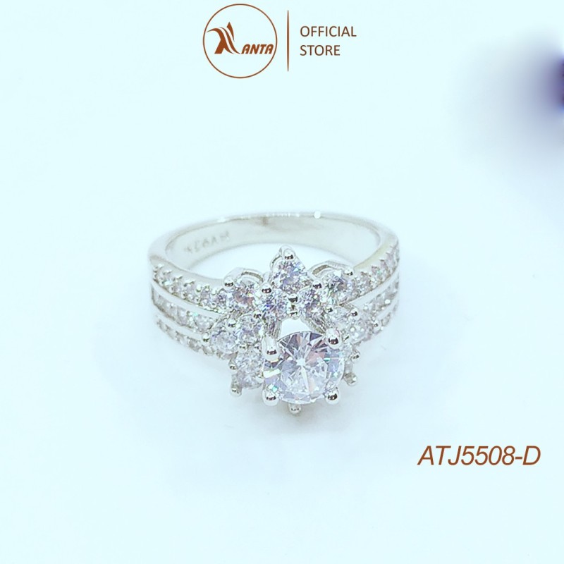 Nhẫn bạc Ý 925 đính kim cương nhân tạo đẳng cấp ANTA Jewlery ATJ5507-D