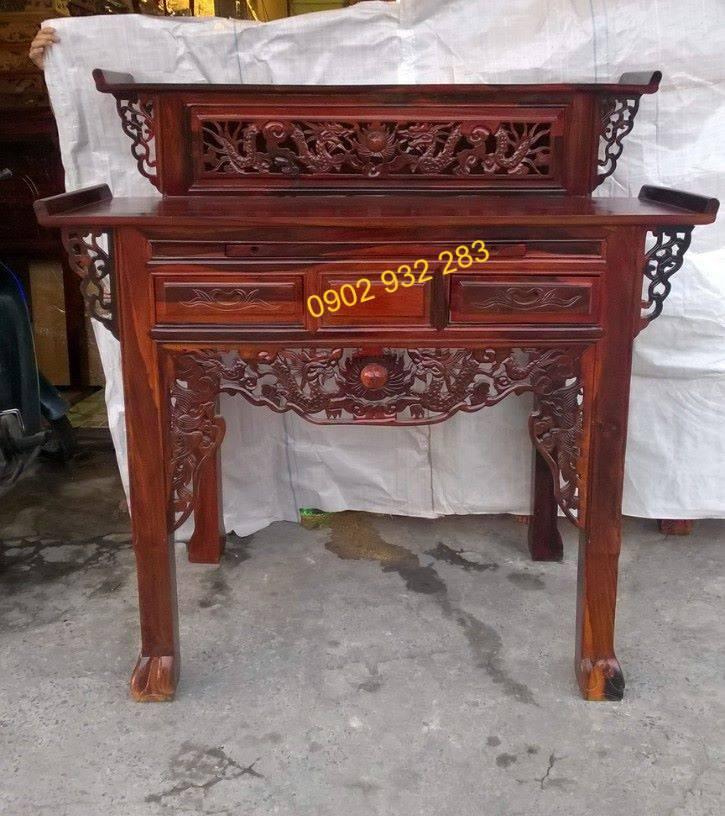 Bàn thờ gia tiên dài 1m54, bàn thờ phật, bàn thờ cúng, tủ thờ, bàn thờ tổ tiên ,  bàn thờ  nhị cấp gỗ muồng