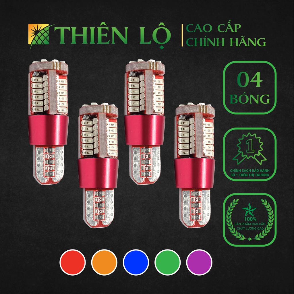 04 bóng đèn led xi nhan demi t10 chip 3014 57 smd 57 led siêu sáng của thiên lộ