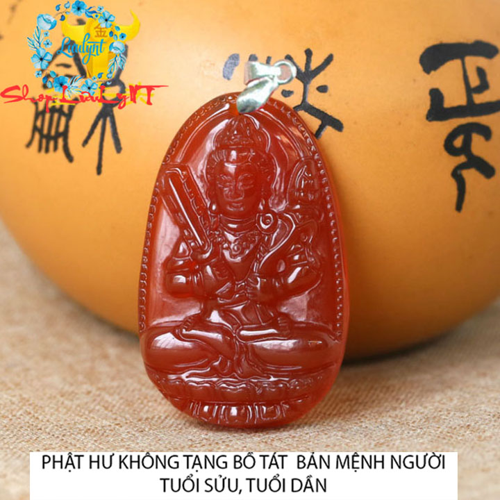 Mặt dây chuyền đá tự nhiên phật bản mệnh tuổi Ngọ size nhỏ - Phật Đại Thế Chí Bồ Tát - cầu bình an, may mắn