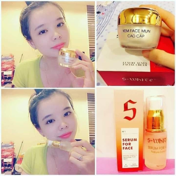 [HCM]Kem Face Mụn Cao Cấp Và Serum Swhite