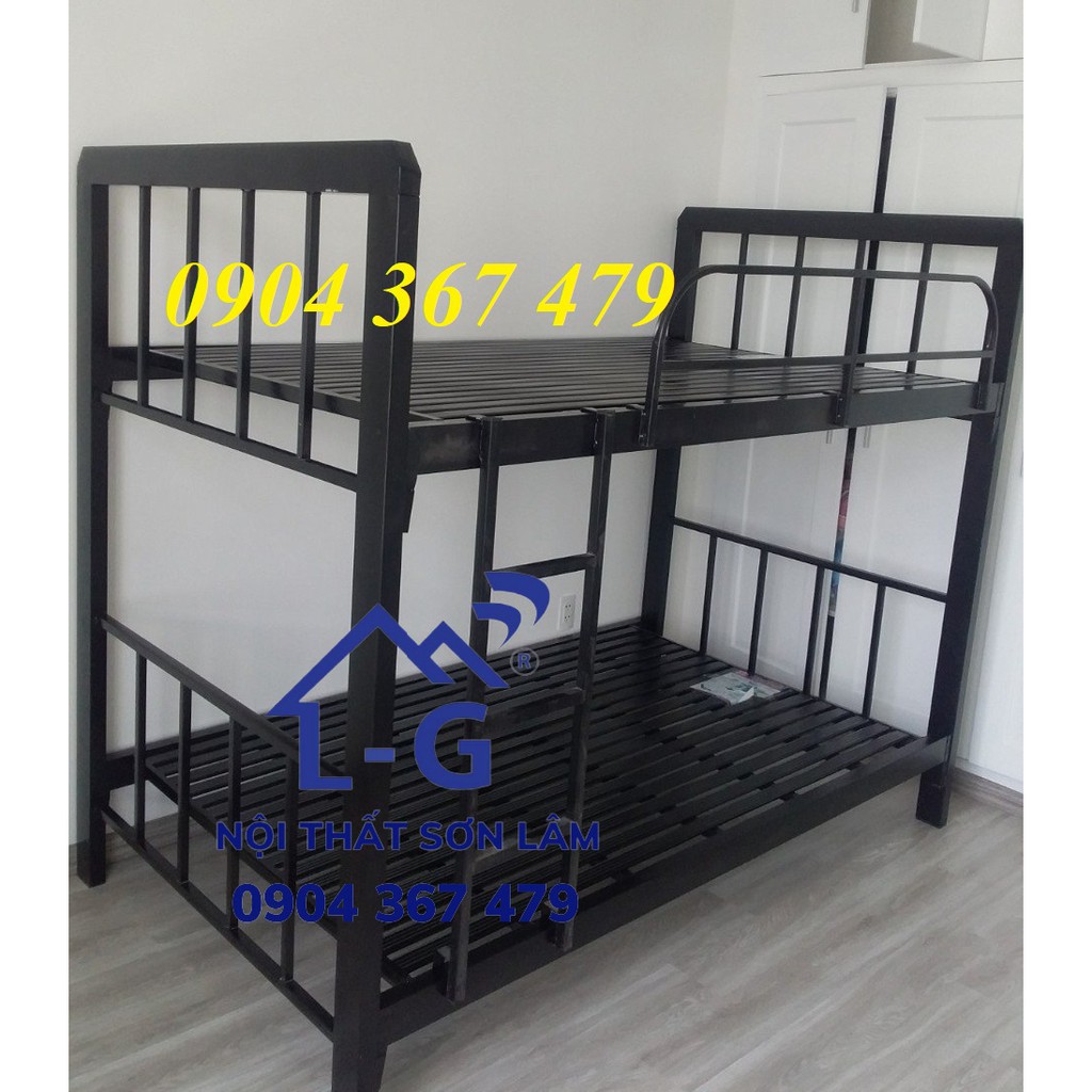 Giường tầng sắt hộp 4x8 kích thước 2 tầng rộng 1M giá rẻ