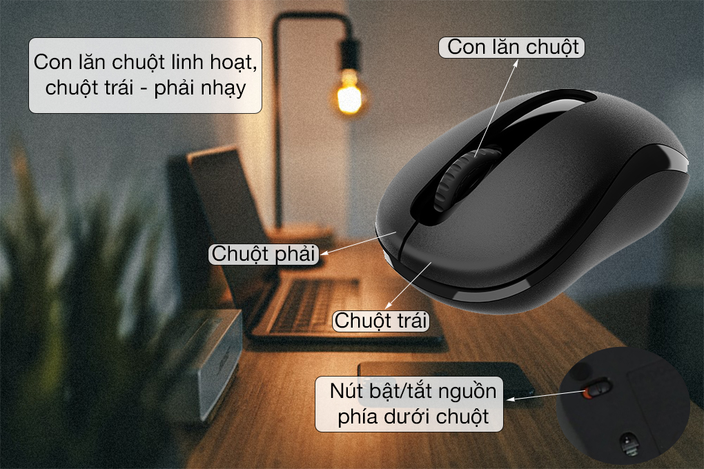 Chuột không dây Rapoo M216 - [HÀNG CHÍNH HÃNG]