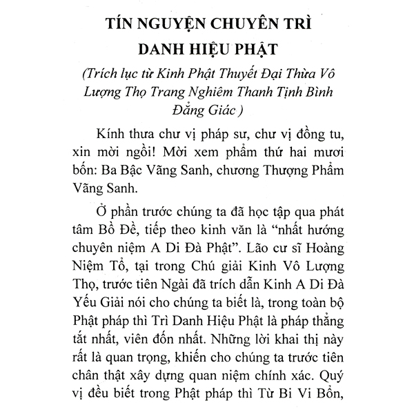Sách - Tín Nguyện Chuyên Trì Danh Hiệu Phật