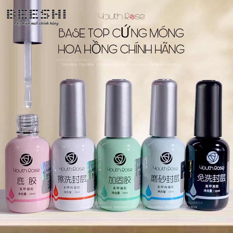 BASE TOP CỨNG MÓNG HOA HỒNG HÀNG CHUẨN DẬP NẮP CHAI