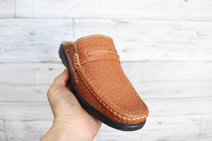Giày sục nam da thật LA40. Bảo hành 12 tháng