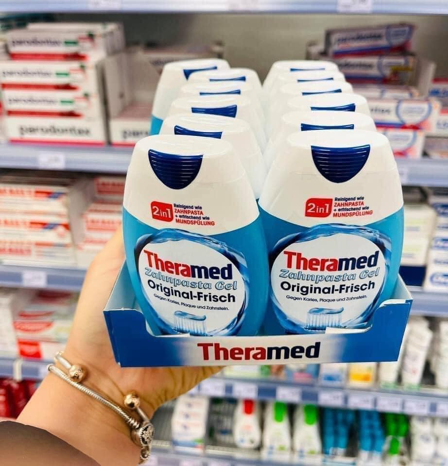 [Hàng Đức chính hãng.HN] Kem đánh răng Theramed 2in1 Đức Dạng ống dẹp{hangducairberlin}