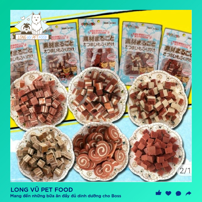 Thịt thưởng cho chó mèo gói 100g - Bánh Thưởng cho chó snack nhật 100g - Long Vũ Pet Food