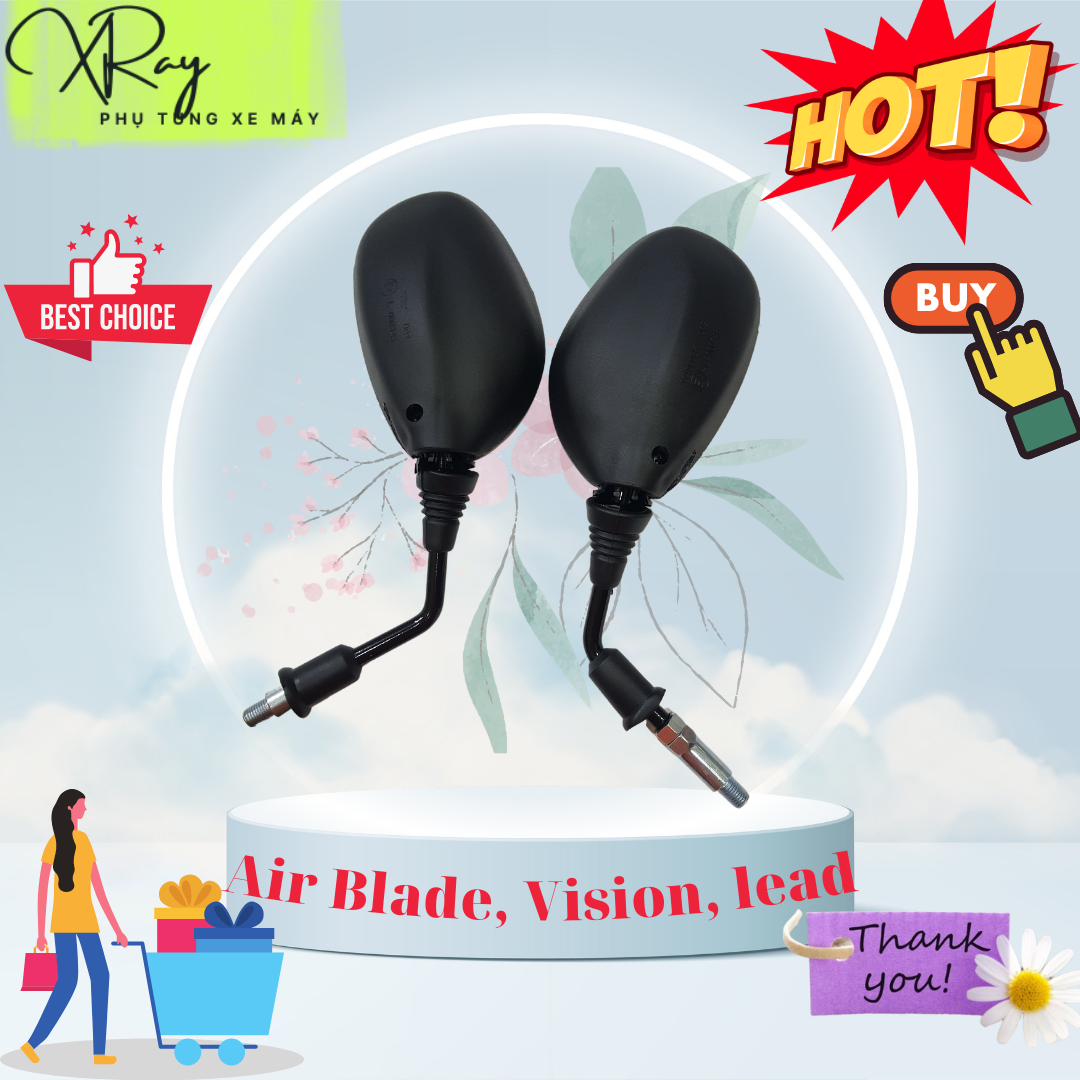 Gương xe máy Air blade, Vision, lead.( Giá 1 đôi)