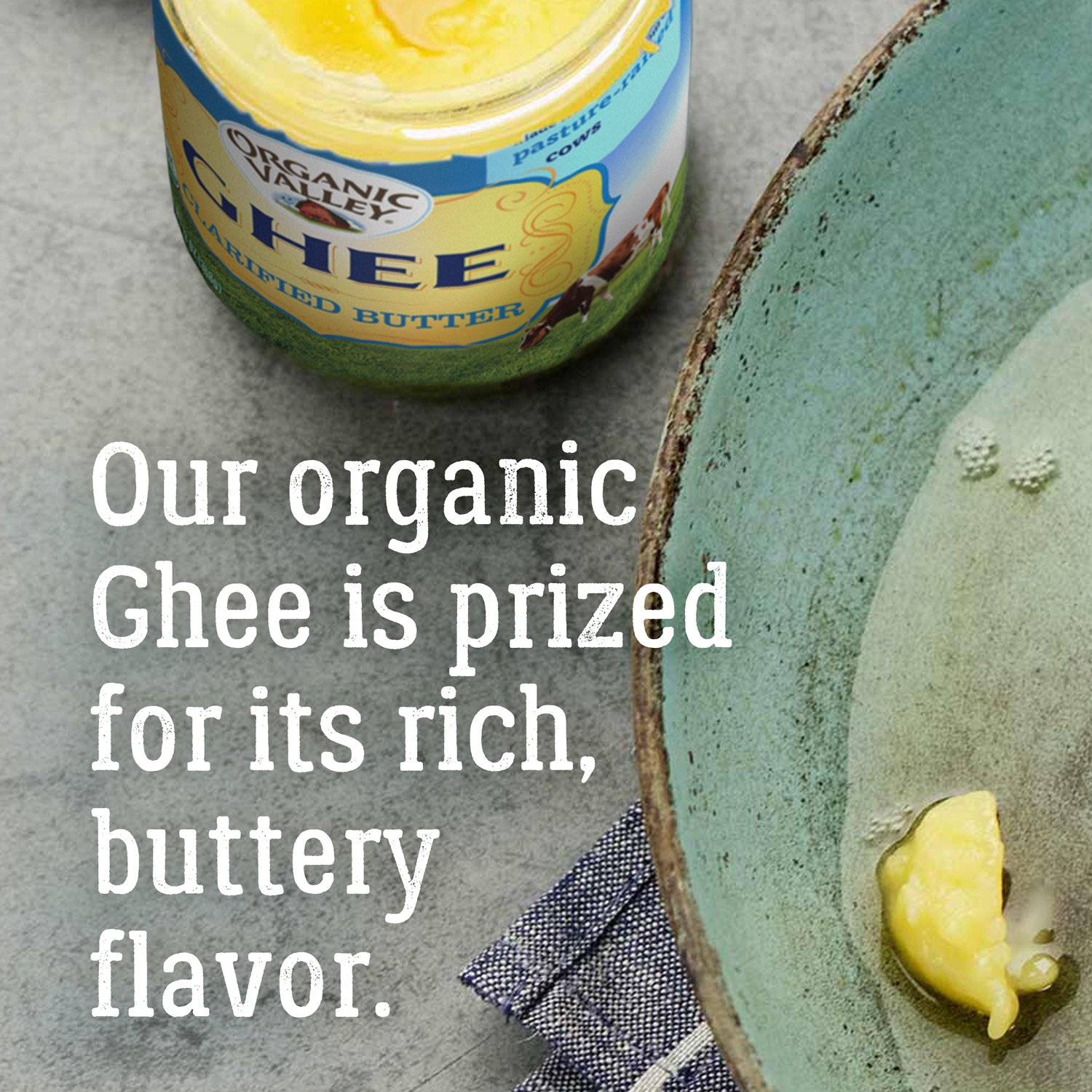 Bơ Ghee hữu cơ từ bò ăn cỏ Organic Valley - 212gr