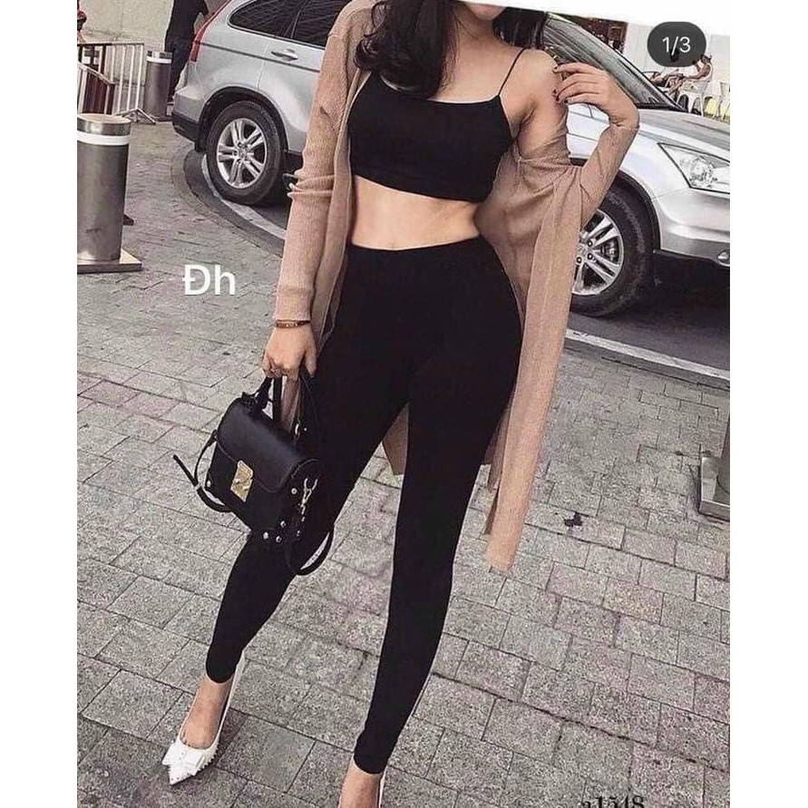 Quần legging Cotton Thái CUỘN HỒNG FROM DÀI