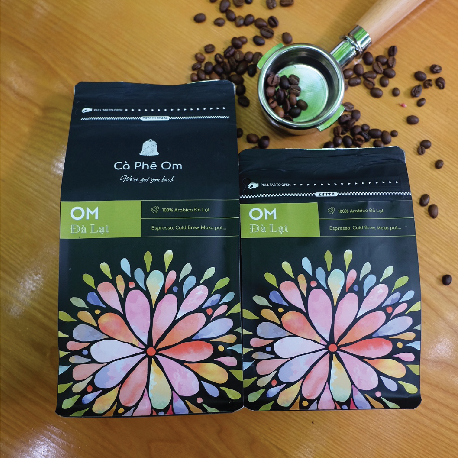 500gr Cà phê Arabica Cầu Đất Đà Lạt 100% rang xay nguyên chất, cà phê hạt rang mộc pha máy, cold brew