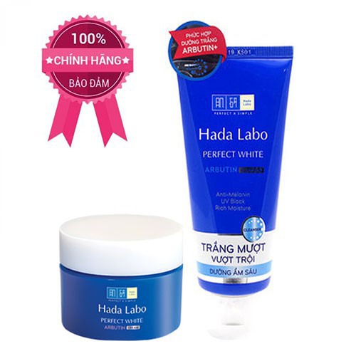 ??combo bộ kem dưỡng da và sữa rửa mặt dưỡng trắng mượt vượt trội hada labo