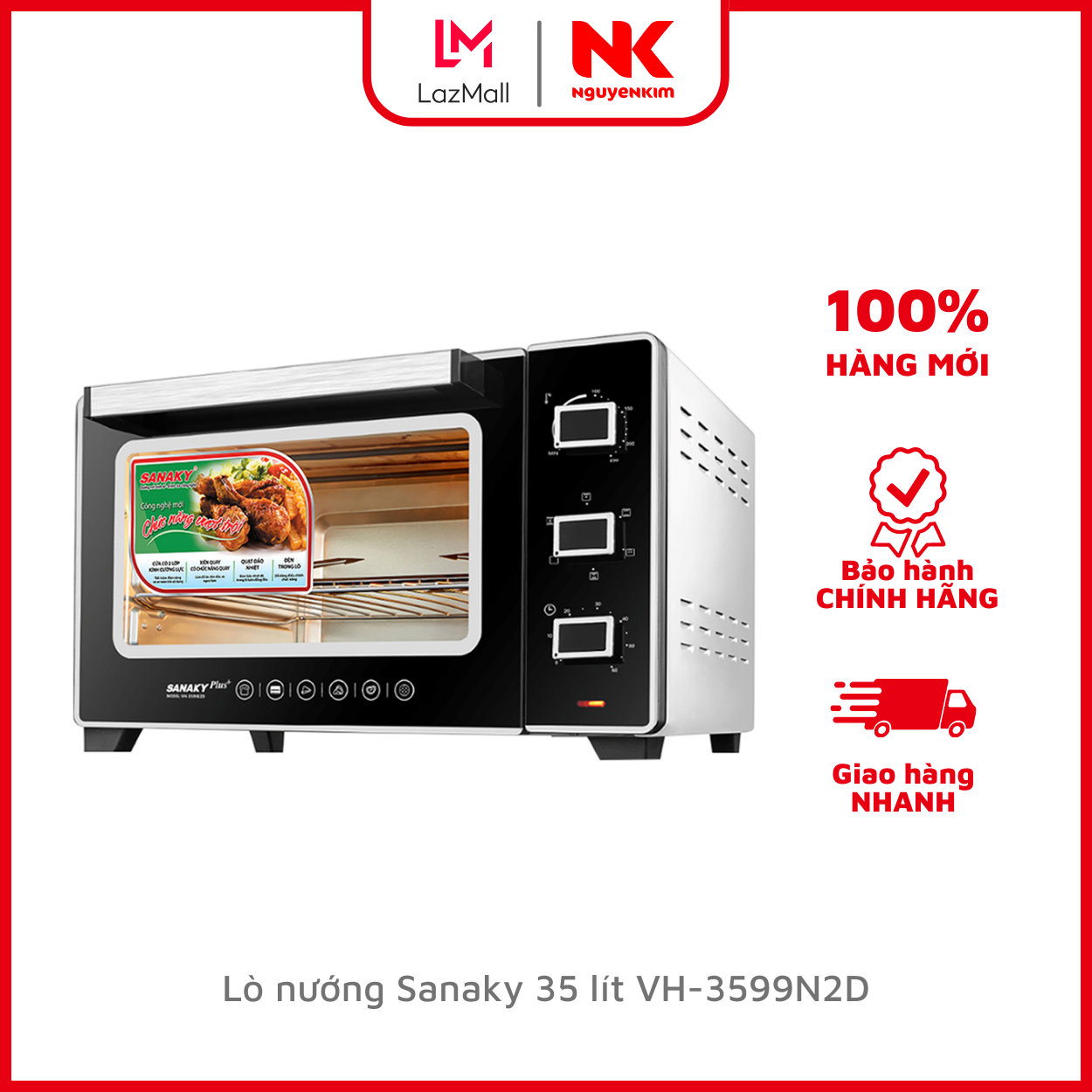 Lò nướng sanaky 35 lít vh-3599n2d