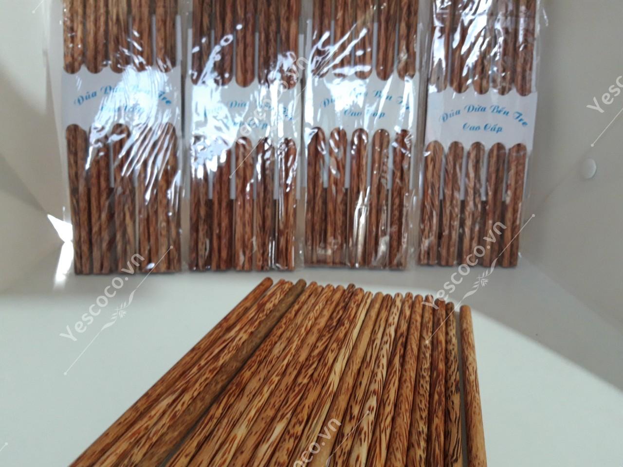 10 Đôi Đũa Gỗ Dừa Cao Cấp YESCOCO BẾN TRE