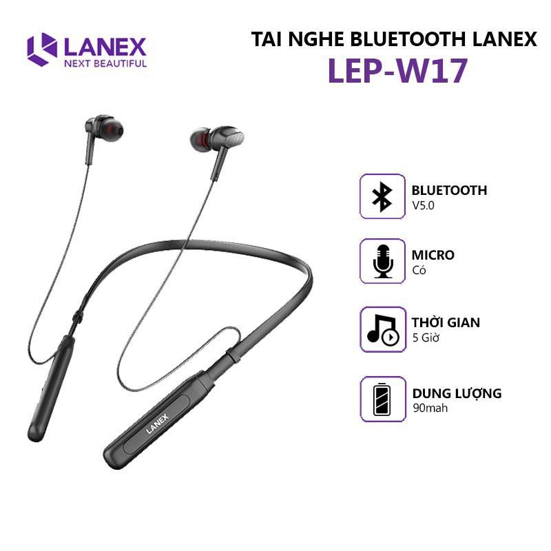 Tai nghe bluetooth thể thao Lanex W17 bass căng âm thanh hay