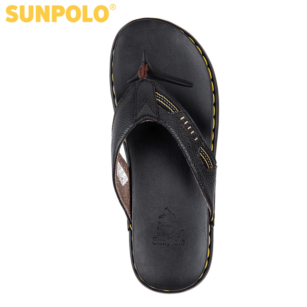 Dép kẹp nam da bò Dép xỏ ngón SUNPOLO KEP013
