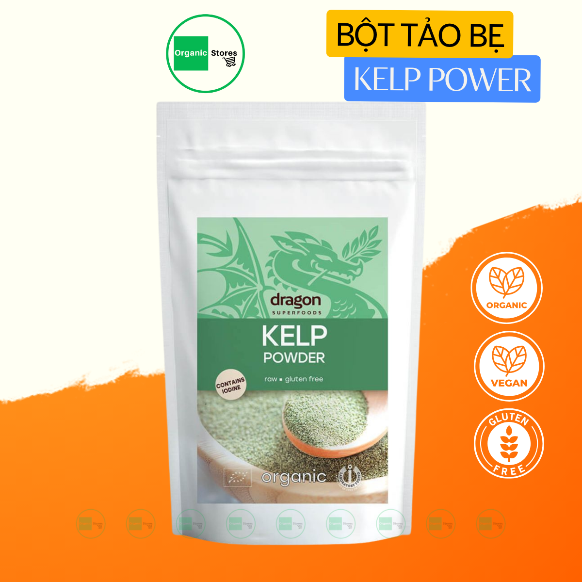Bột Tảo bẹ hữu cơ 100gr - Dragon Superfoods