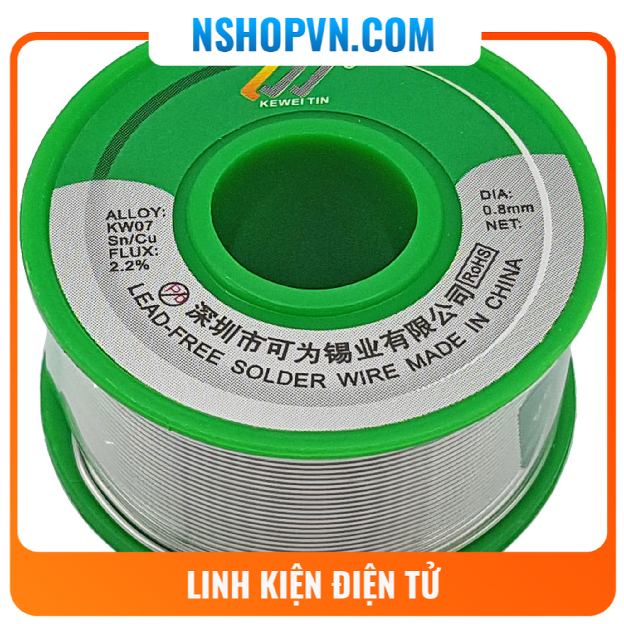 Thiếc hàn không chì 0.6mm, 0.8mm, 1.0mm, 1.2mm 50gram, 100gram, 500gram, 1000gram