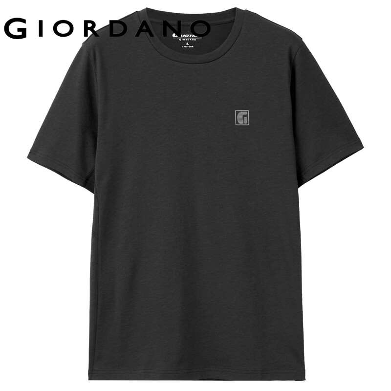 Áo thun nam T-shirt cổ tròn ngắn tay chất mát lạnh nhanh khô với công nghệ cao phối họa tiết mùa hè thoải mái thể thao sport Giordano Free Shipping 01022387