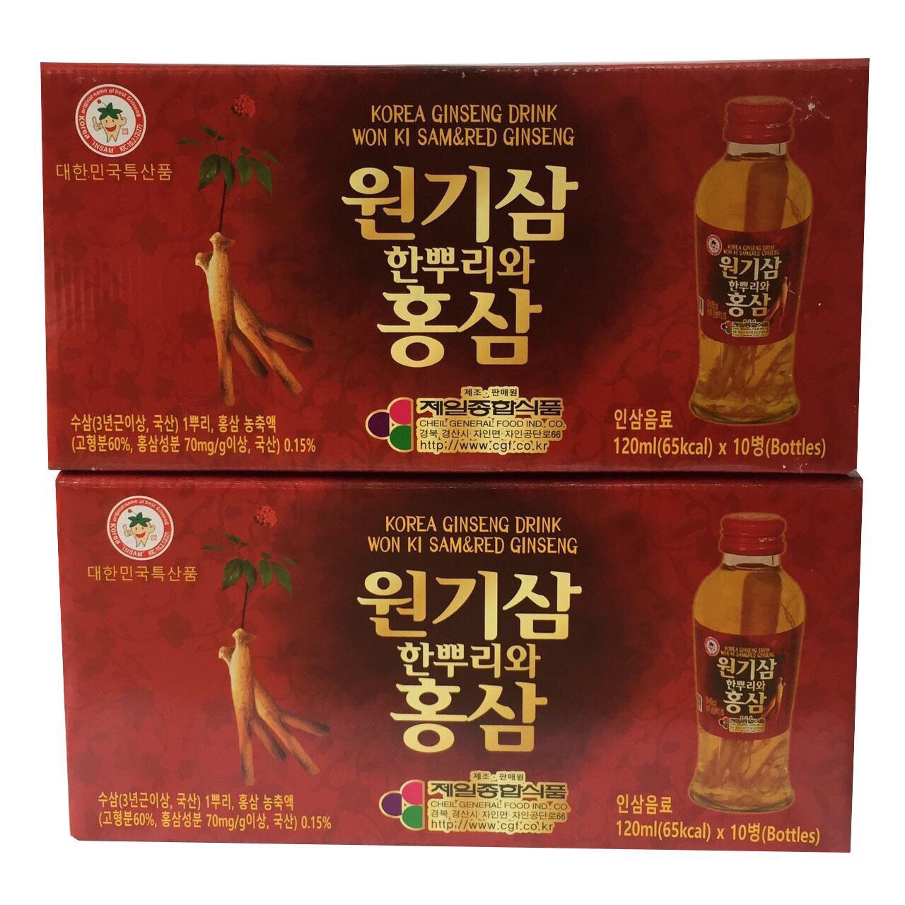 NƯỚC HỒNG SÂM CÓ CỦ WON KI SAM HỘP 10 CHAI