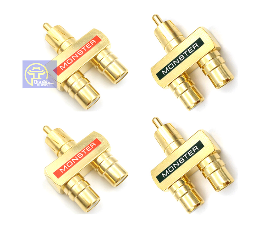 Jack chia AV (RCA) 1 ra 2 Monster (chân thẳng)