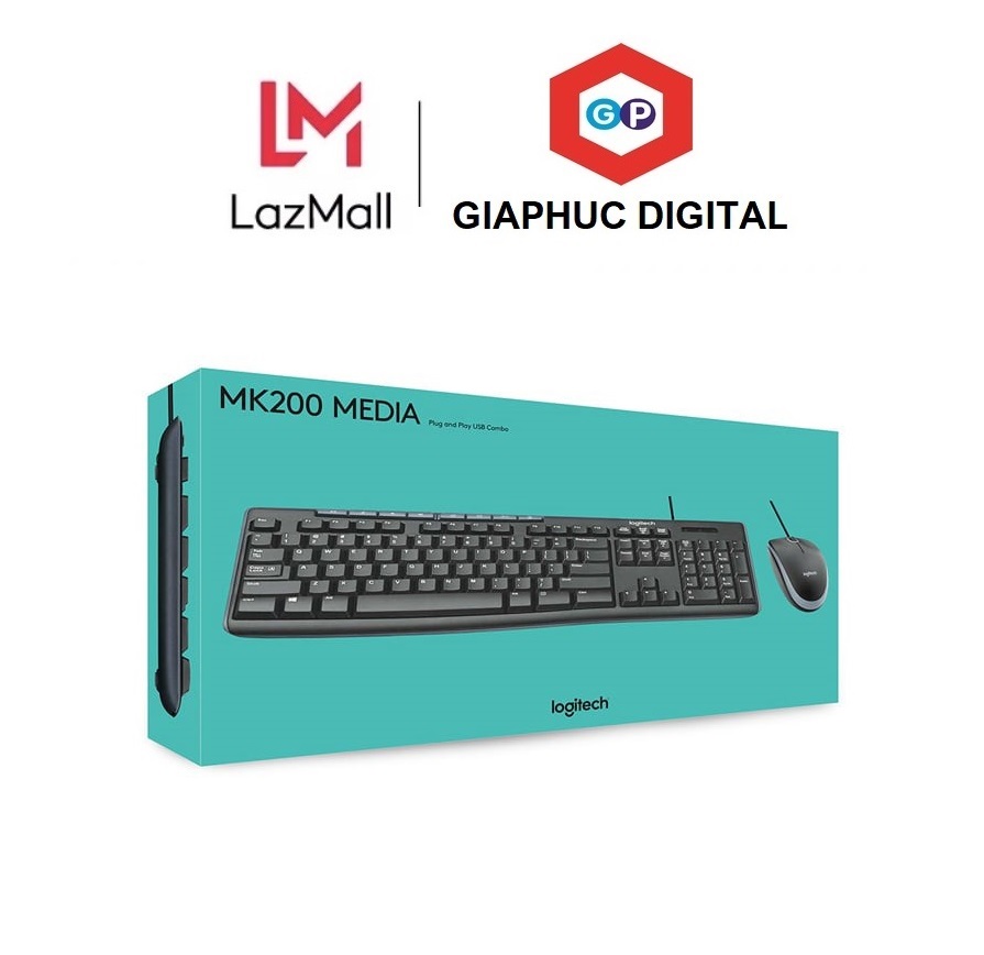 Bộ bàn phím và chuột có dây Logitech MK200
