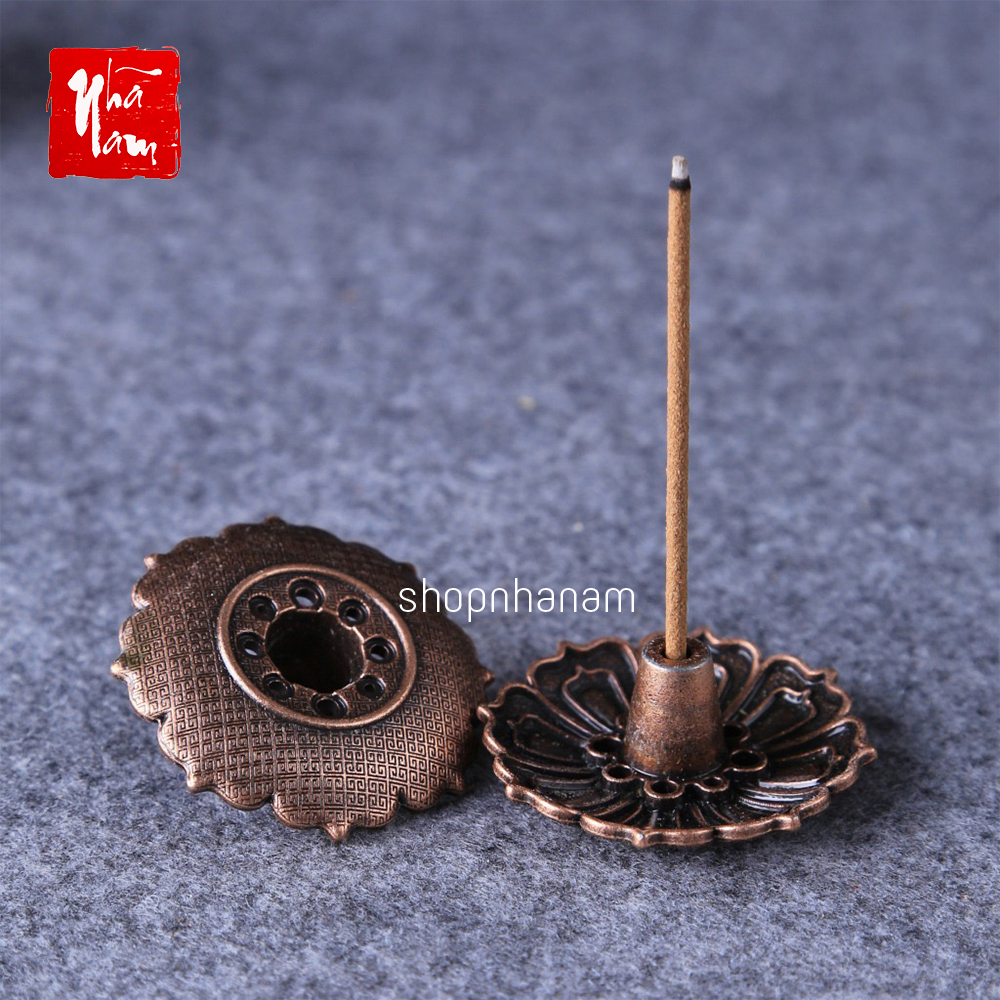 Đế cắm nhang vòng, đặt hương cây hình hoa sen cách điệu thắp hương để lư trầm phụ kiện thác khói