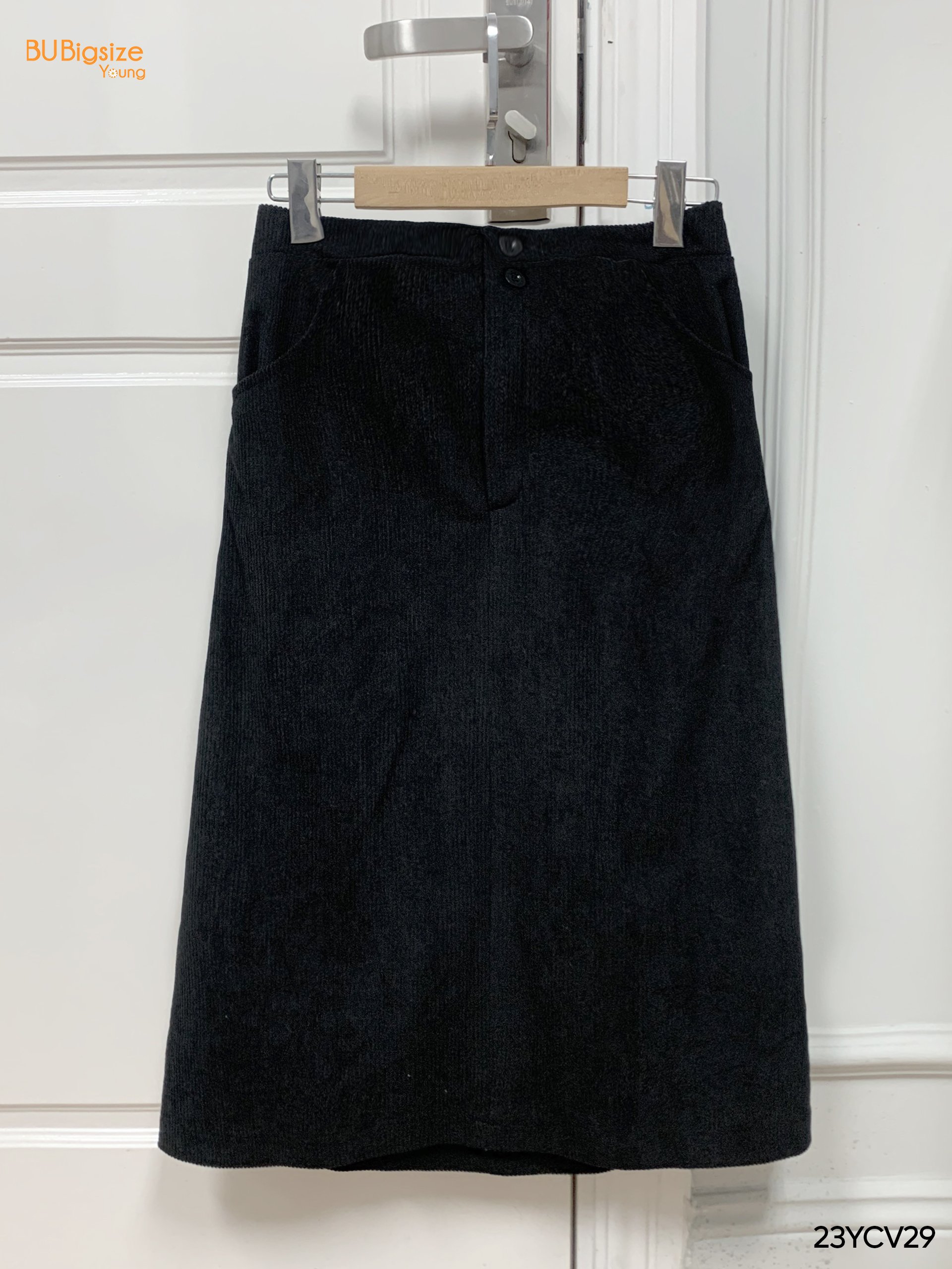 Chân váy dài nhung tăm BIGSIZE (55kg đến 95kg) - 23YCV29 - [BU Bigsize Young]