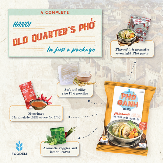 Phở Gánh Hà Nội ăn liền - Phở Gà Đặc Biệt (Thùng 24x75Gr)