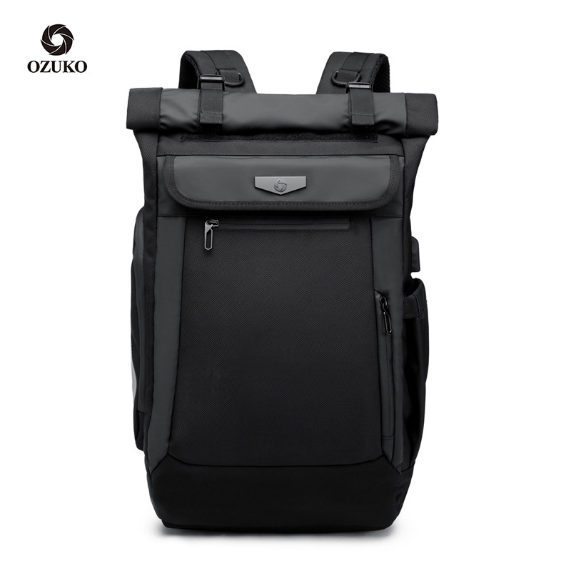 Ozuko New Korean Travel Backpack Creative Leisure USB Rechargeable Backpack Men Waterproof Computer Backpack 【JUNE】