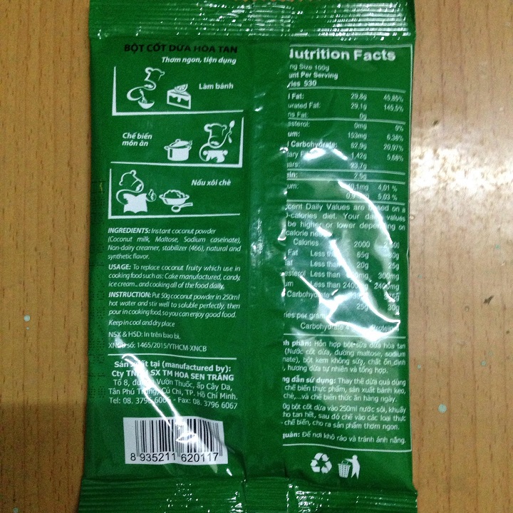 Bột Cốt Dừa Hòa Tan Sanca 50G