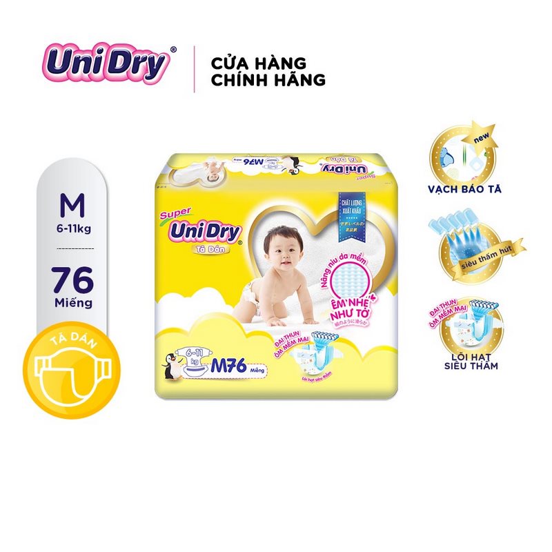 Tã dán Unidry M76/ L68/ XL62 miếng