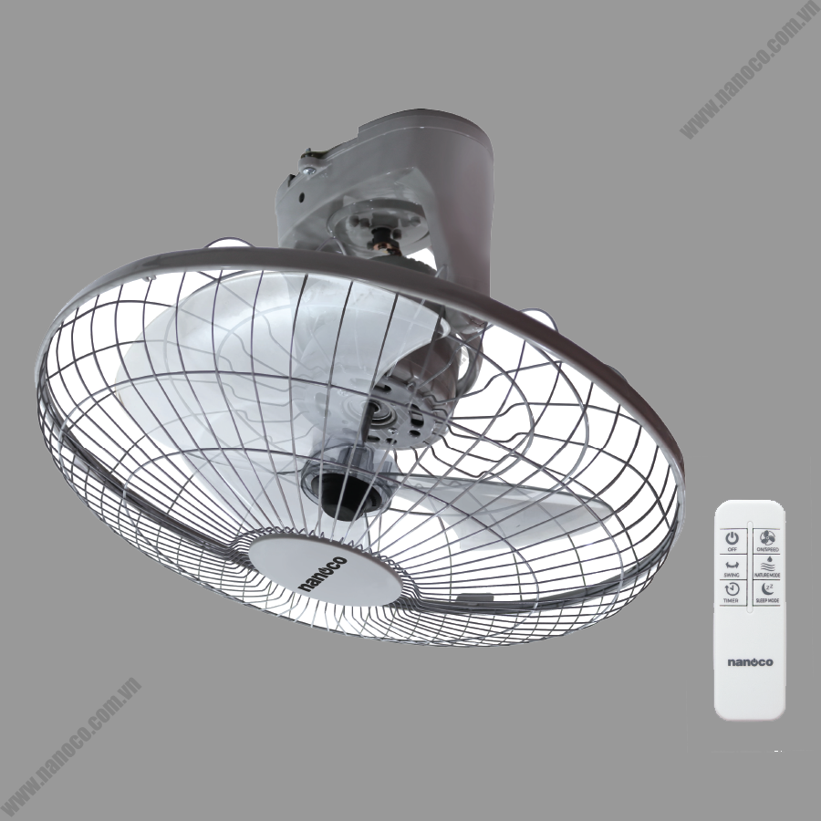 Quạt Đảo Nanoco NOF1603G-RC (Màu Xám)