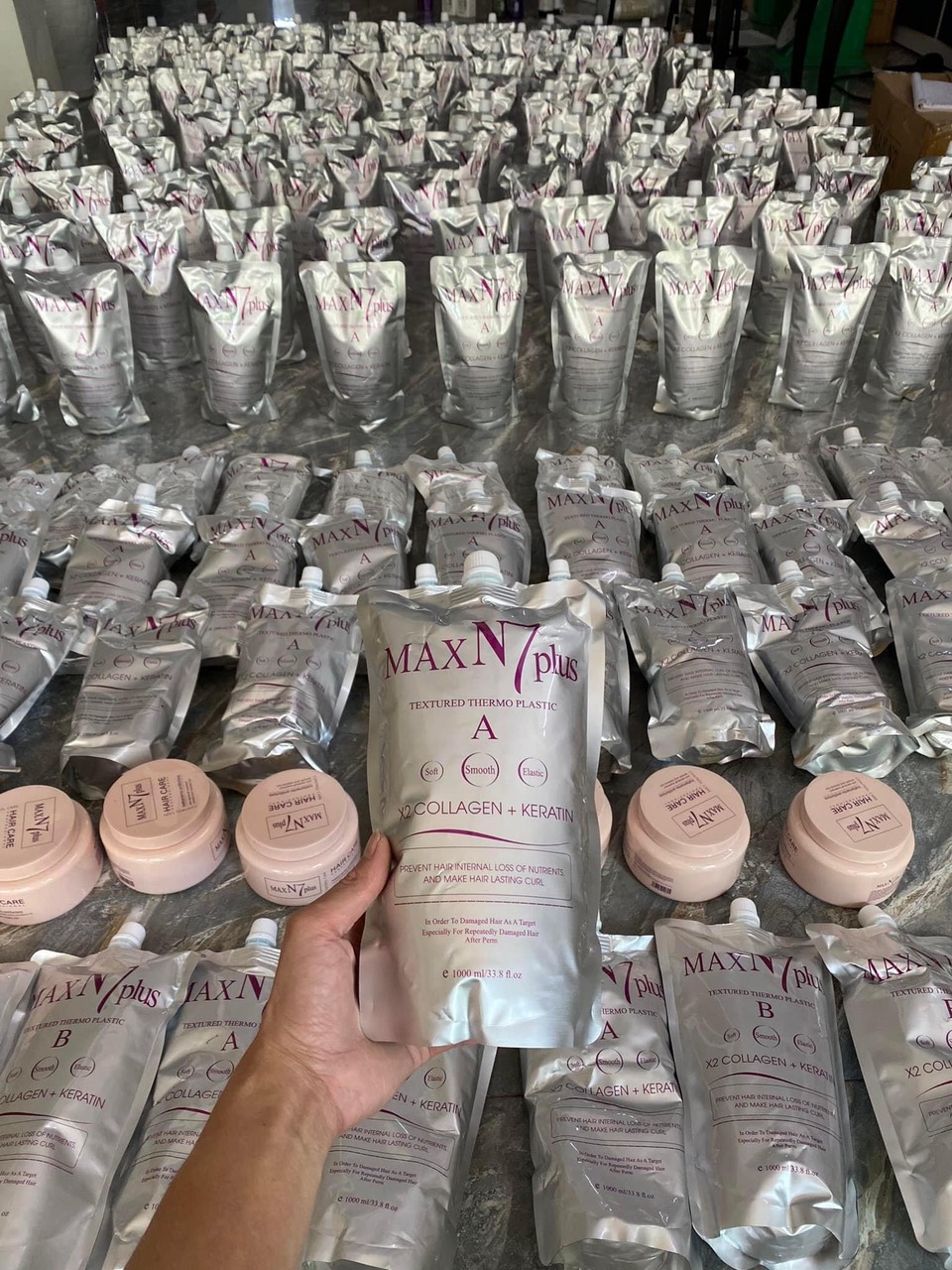 [ N7 Chính Hãng ] Cặp Uốn Ép Tóc Max N7 Plus Collagen Keratin 1000ml * 2