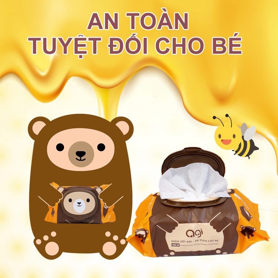 Combo 5 Gói Khăn Ướt Agi Không Mùi 100 Tờ (khăn ướt cho bé không mùi khăn ướt Hàn Quốc) mẫu mới 2025