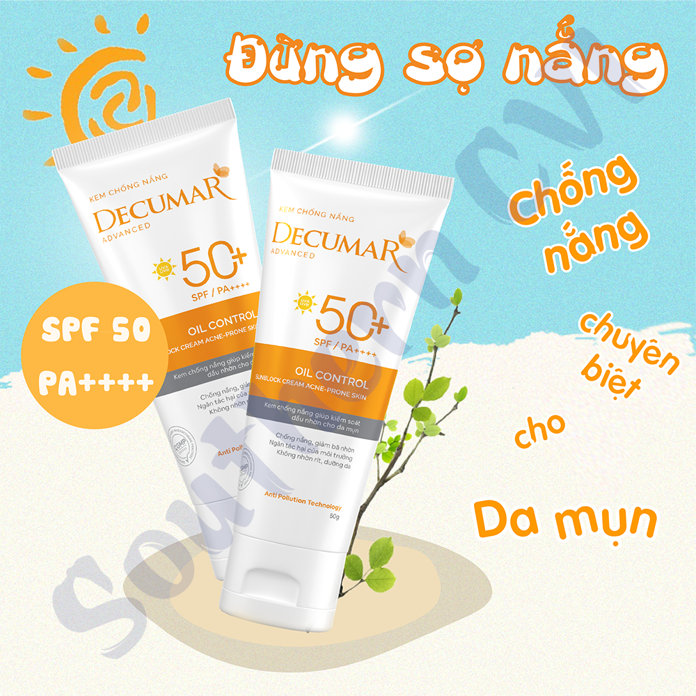 Kem Chống Nắng Ngừa Mụn Decumar Advanced 50G