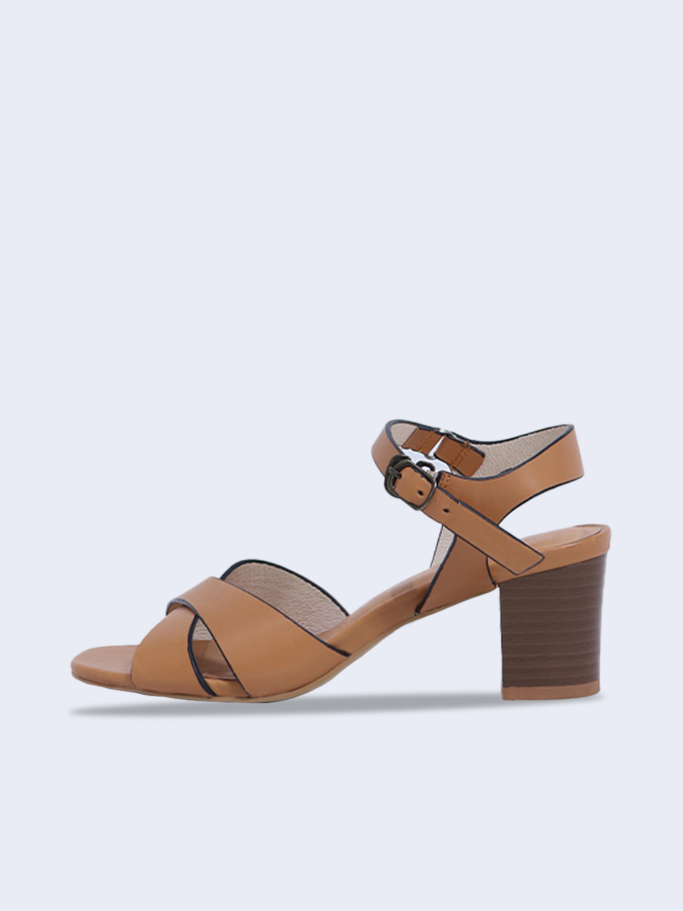 Giày Sandal nữ gót trụ 5cm da thật quai chéo SD02 - SALSA