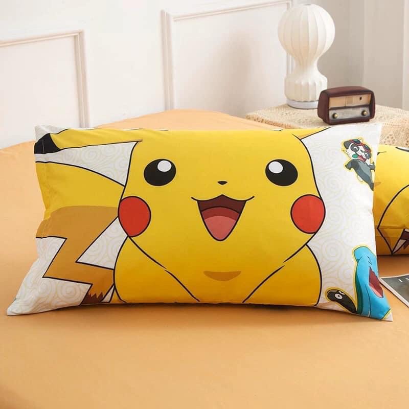 Bộ Drap & Chăn Phao Cotton Tina 3D Picachu