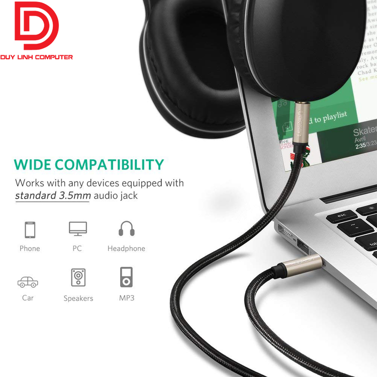 Cáp Audio 3.5mm Aux dài 3m chính hãng - Ugreen 40782