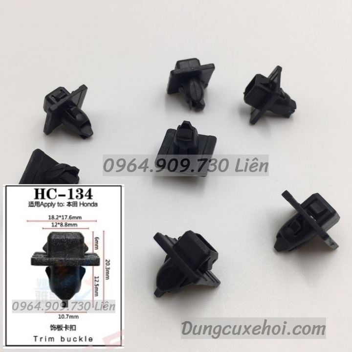 Bộ 20 đinh tán , chốt vít nở vit Nhựa Loại 1 cho xe hơi ôtô honda Nhựa Nylon Polyme AHC134