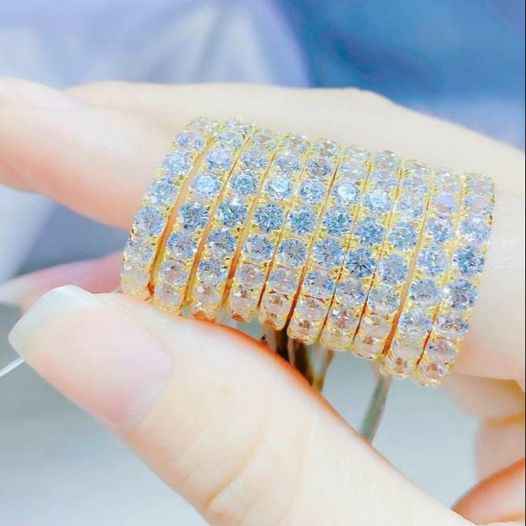 Nhẫn mạ vàng, nhẫn nữ đẹp mạ vàng thật vàng 24k vàng 18k, nhẫn bạc đính đá pha lê nữ vương miện đính kết đá pha lê siêu lấp lánh xinh đẹp thời trang - Trang Sức GADO N012