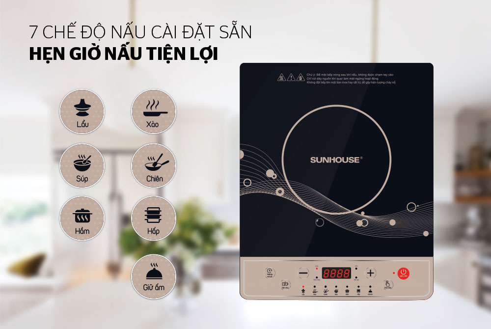 [HCM]Bếp điện từ cơ Sunhouse SHD6149 (tặng kèm nồi inox)