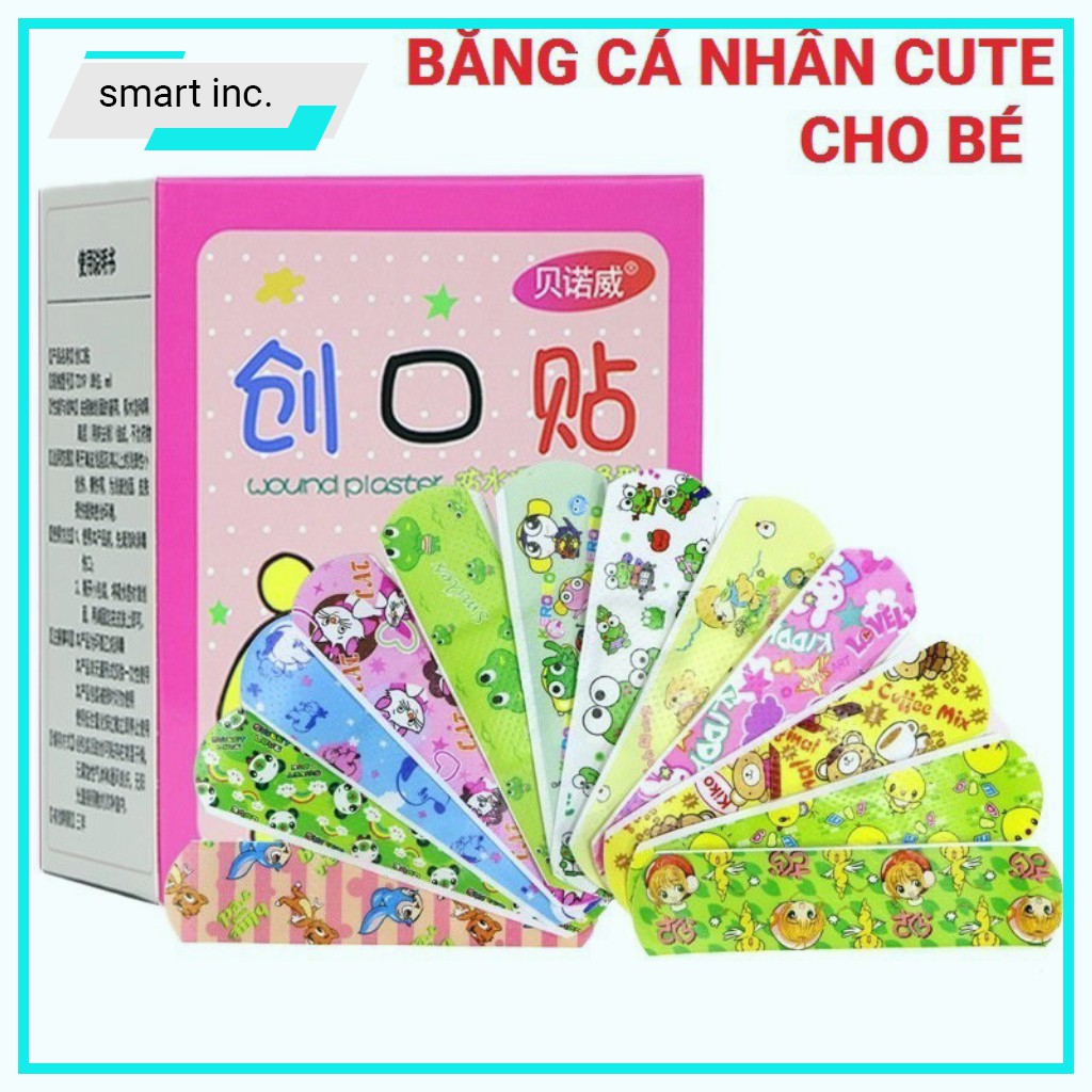 Băng Keo Cá Nhân Hình Thú Dễ Thương Hộp Plaster Băng Cá Nhân Cute Băng Gâu Dán Vết Thương Hở Cho Bé Gia Đình