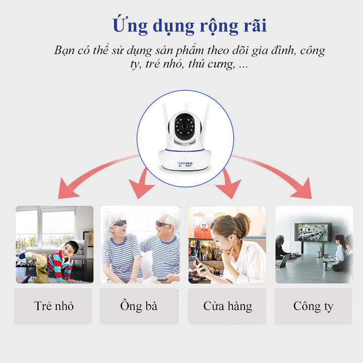Camera IP YooSee WIFI Xoay 360 Độ, Ban Đêm Có Màu Quan Sát Rõ Ngày Và Đêm FULL HD 1080p 3.0mpx Báo Động Chống Trộm - Chính Hãng camera
