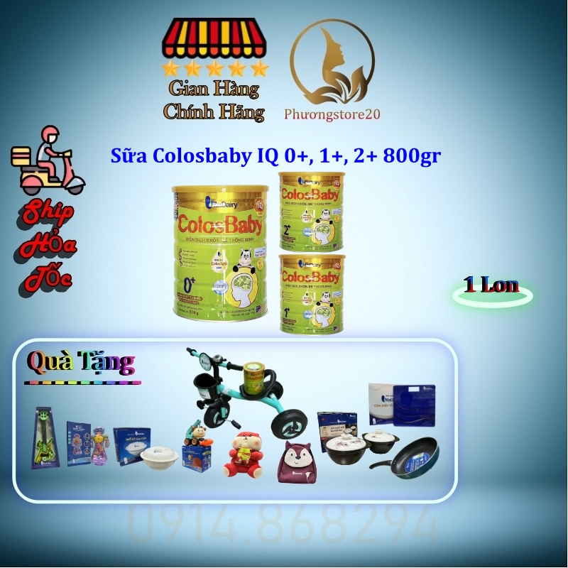 (Hỏa Tốc HCM) Sữa Colosbaby IQ 0+, 1+, 2+ 800gr ( Date Mới, Có Tích Điểm)