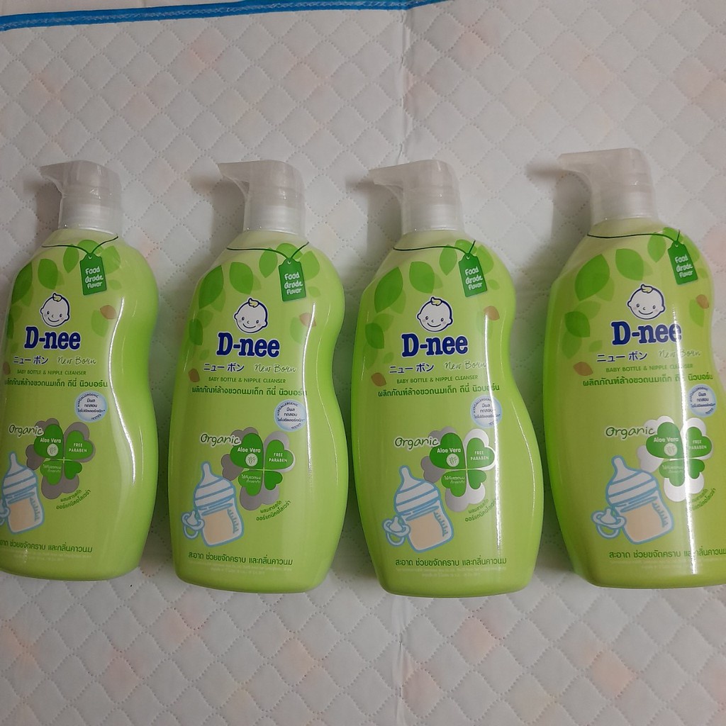 Nước rửa bình sữa Dnee Organic chai 600ml Date mới